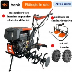 Motocutor de 14 cp benzina cu pornire electrica si cositoare